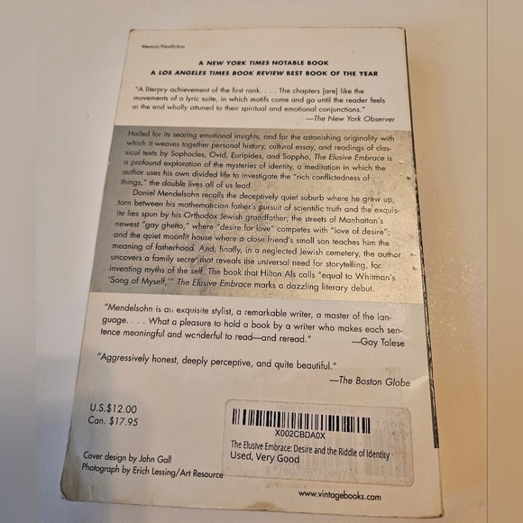 The Elusive Embrace: Desire and The Riddle Of Identity by Daniel Mendelsohn Book - Picture 4 of 8